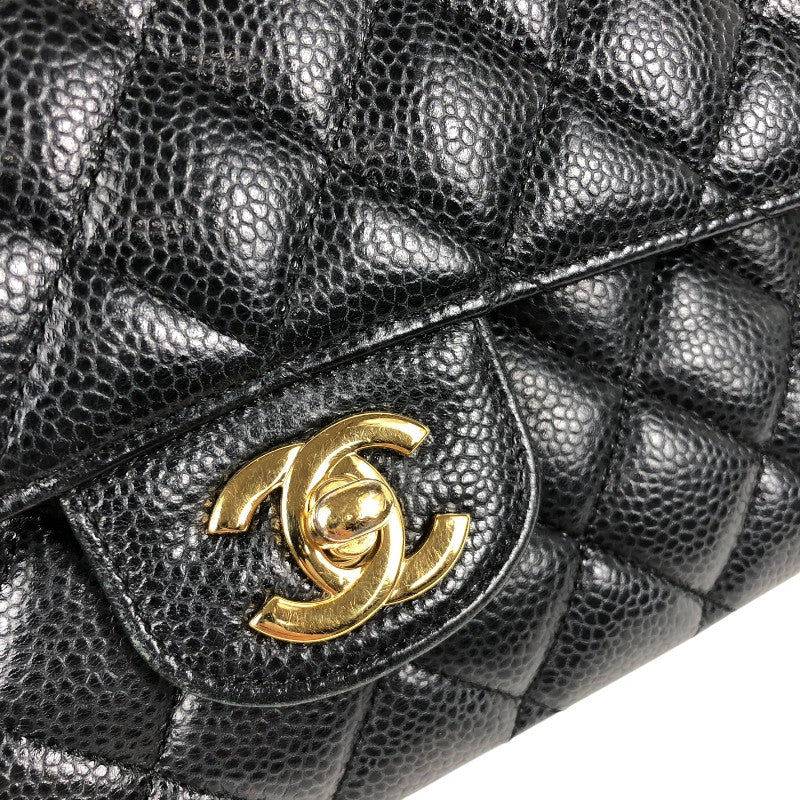 シャネル CHANEL マトラッセ25 A01112 ブラック ゴールド金具 キャビアスキン レディース ショルダーバッグ