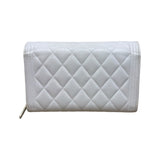 シャネル CHANEL ボーイシャネル　チェーンウォレット ホワイト キャビアスキン レディース ショルダーバッグ