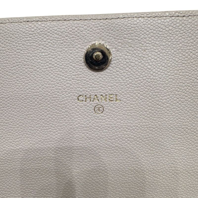 シャネル CHANEL ボーイシャネル　チェーンウォレット ホワイト キャビアスキン レディース ショルダーバッグ