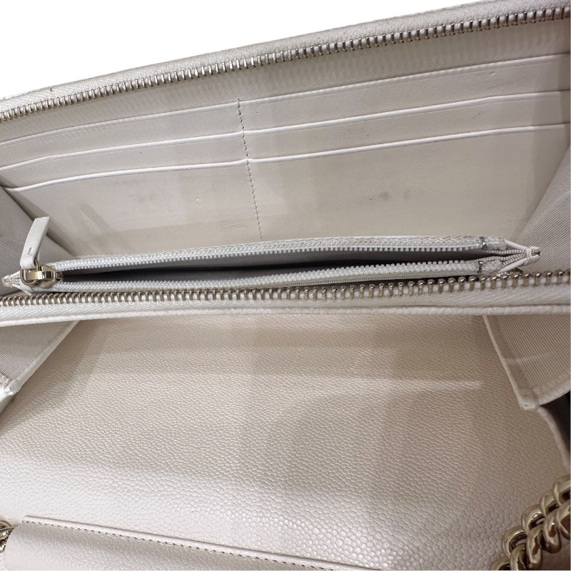 シャネル CHANEL ボーイシャネル　チェーンウォレット ホワイト キャビアスキン レディース ショルダーバッグ