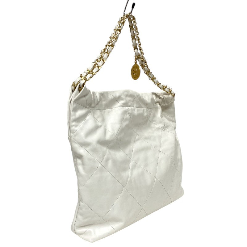 シャネル CHANEL CHANEL22 バッグ AS3261 ホワイト ゴールド金具 シャイニーカーフ レディース ハンドバッグ ショルダーバッグ
