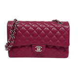 シャネル CHANEL マトラッセ25 A01112 レッド シルバー金具 キャビアスキン レディース ショルダーバッグ