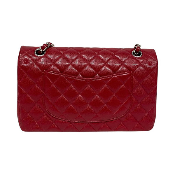シャネル CHANEL マトラッセ25 A01112 レッド シルバー金具 キャビアスキン レディース ショルダーバッグ
