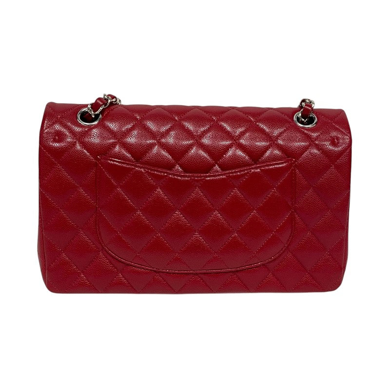 シャネル CHANEL マトラッセ25 A01112 レッド シルバー金具 キャビアスキン レディース ショルダーバッグ