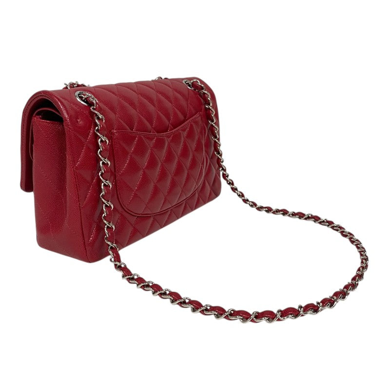 シャネル CHANEL マトラッセ25 A01112 レッド シルバー金具 キャビアスキン レディース ショルダーバッグ