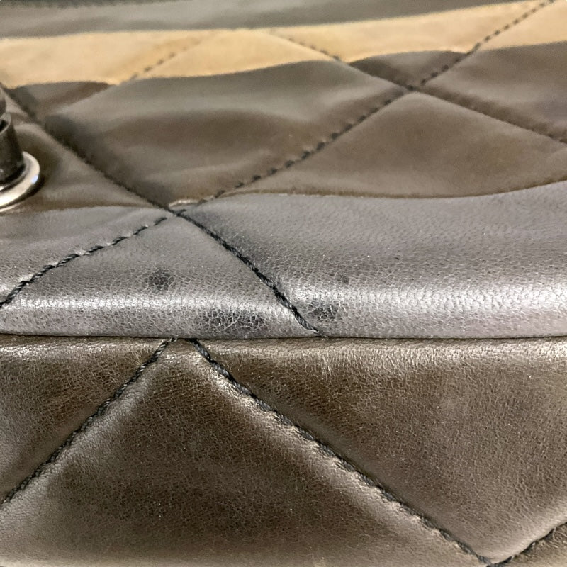 シャネル CHANEL ボーイシャネル　フラップバッグ ブラック×ブラウン×カーキ ラムスキン レディース ショルダーバッグ