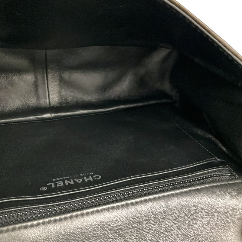 シャネル CHANEL ボーイシャネル　フラップバッグ ブラック×ブラウン×カーキ ラムスキン レディース ショルダーバッグ