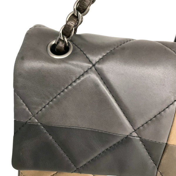 シャネル CHANEL ボーイシャネル　フラップバッグ ブラック×ブラウン×カーキ ラムスキン レディース ショルダーバッグ
