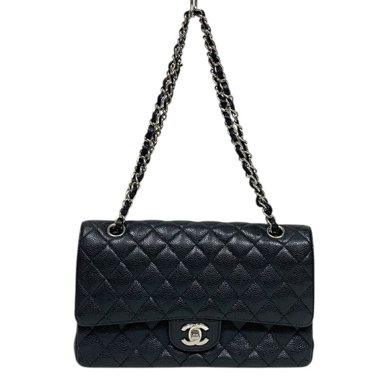 シャネル CHANEL マトラッセ25 A01112 ブラック シルバー金具 キャビアスキン レディース ショルダーバッグ