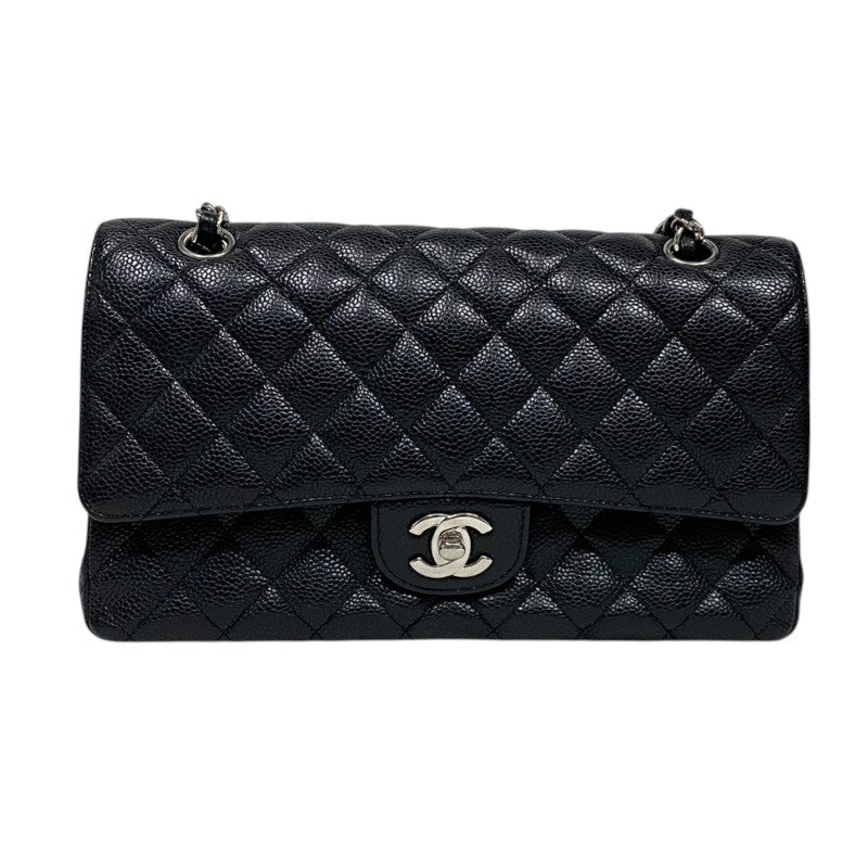 シャネル CHANEL マトラッセ25 A01112 ブラック シルバー金具 キャビアスキン レディース ショルダーバッグ