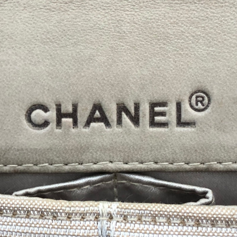 シャネル CHANEL ニュートラベルラインセミショルダーバッグ A15316 ベージュ/シルバー金具 ナイロンジャガード レディース ショルダーバッグ