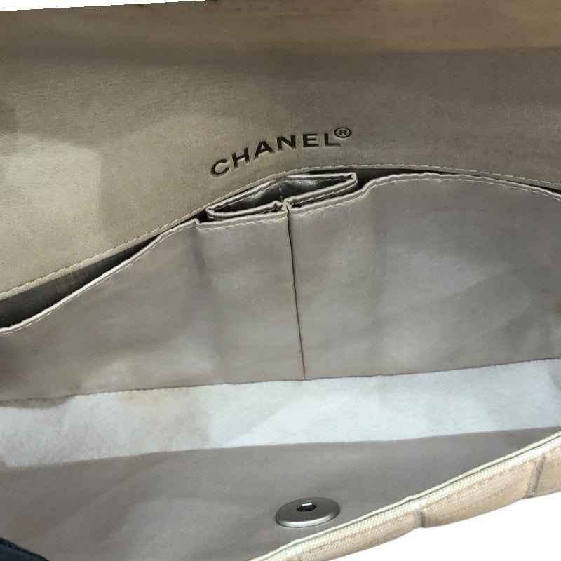 シャネル CHANEL ニュートラベルラインセミショルダーバッグ A15316 ベージュ/シルバー金具 ナイロンジャガード レディース ショルダーバッグ
