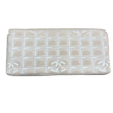 シャネル CHANEL ニュートラベルラインセミショルダーバッグ A15316 ベージュ/シルバー金具 ナイロンジャガード レディース ショルダーバッグ