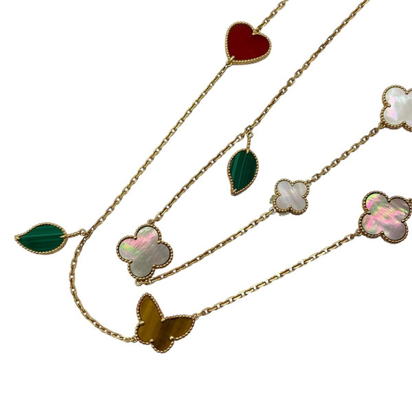 ヴァンクリーフ＆アーペル Van Cleef & Arpels ラッキー アルハンブラ ロングネックレス 12P ピンクゴールド Au750 ジュエリー