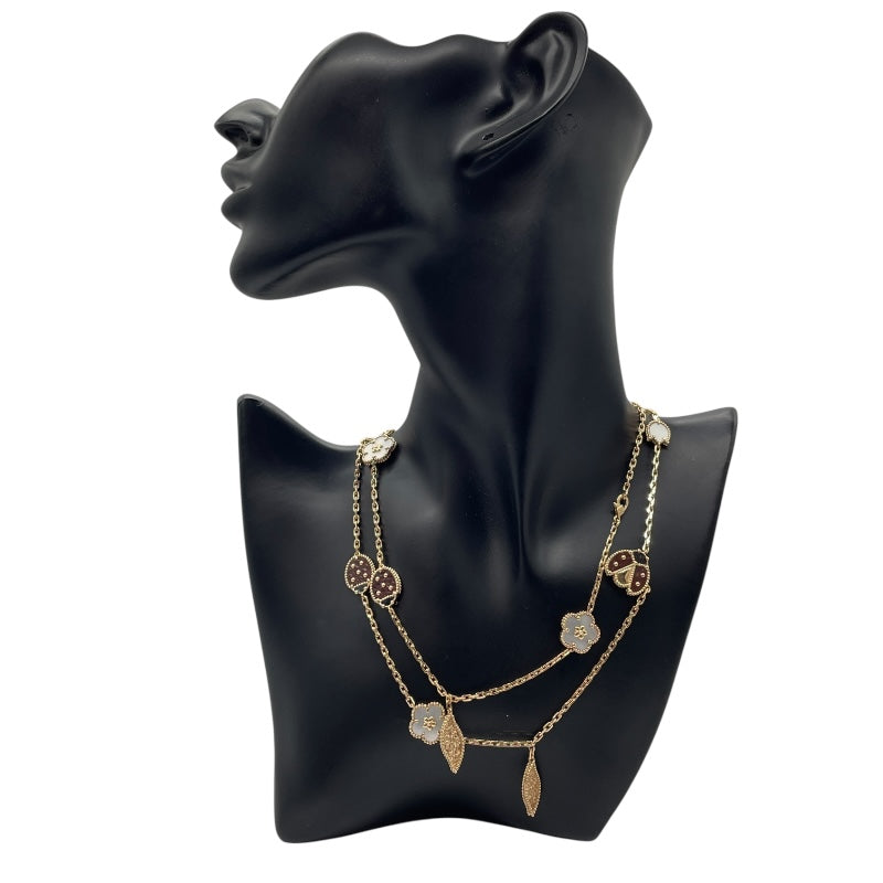 ヴァンクリーフ＆アーペル Van Cleef & Arpels ラッキー スプリング ロングネックレス ピンクゴールド Au750 オニキス（3石） ジュエリー