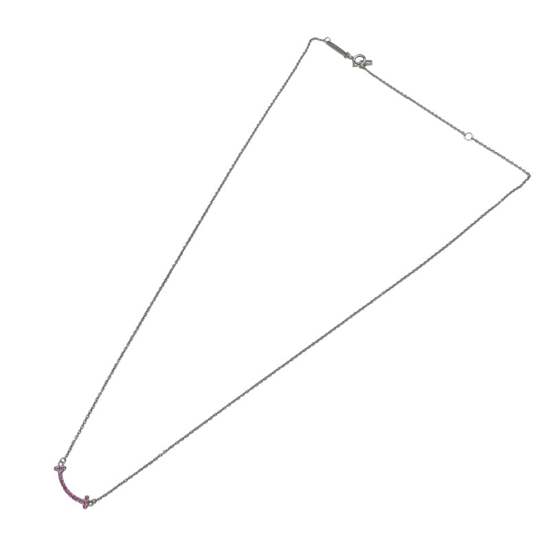 ティファニー TIFFANY＆CO Tスマイルピンクサファイアネックレスミニ ホワイトゴールド 750 ピンクサファイア ジュエリー