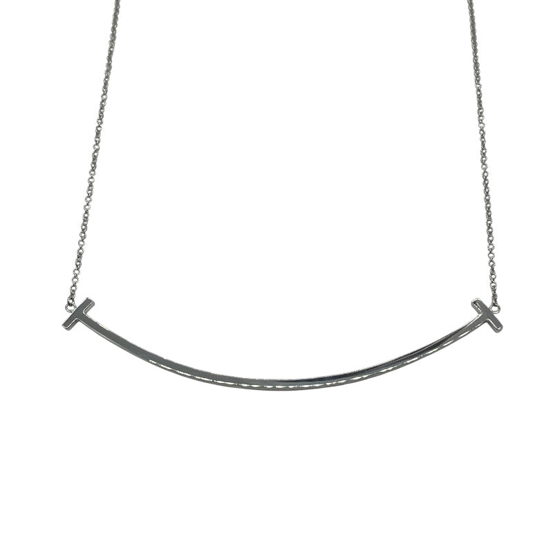 ティファニー TIFFANY＆CO Tスマイルネックレスラージ ホワイトゴールド Au750 ジュエリー