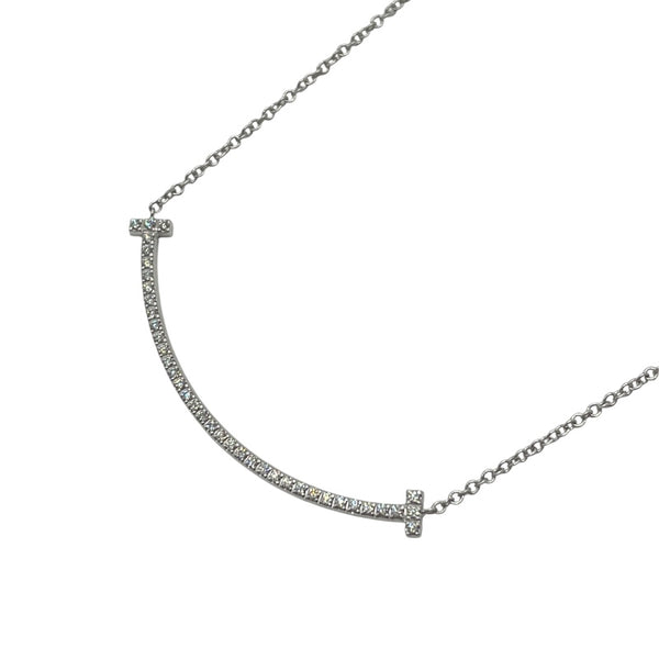 ティファニー TIFFANY＆CO Tスマイルネックレススモール ホワイトゴールド Au750 ダイヤモンド ジュエリー