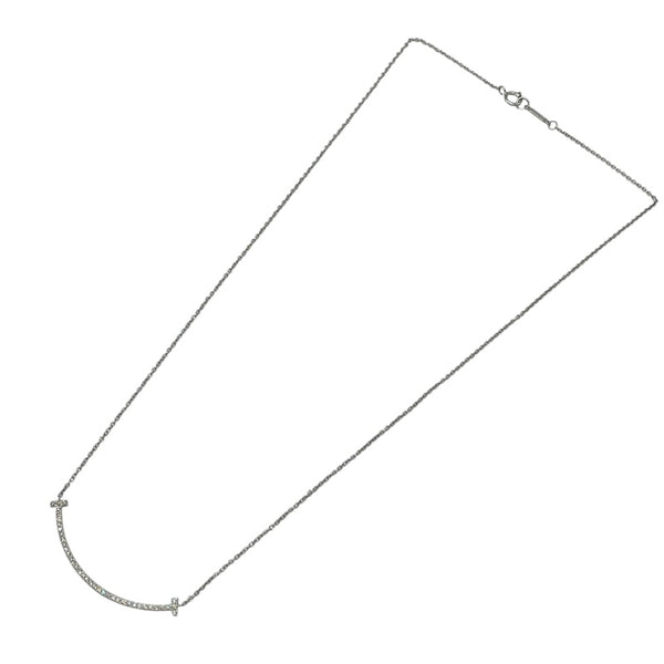 ティファニー TIFFANY＆CO Tスマイルネックレススモール ホワイトゴールド Au750 ダイヤモンド ジュエリー