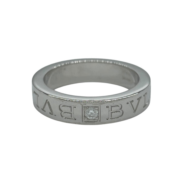 ブルガリ BVLGARI ダブルロゴリング ホワイトゴールド 750 ジュエリー