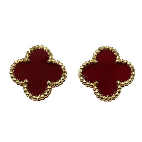 ヴァンクリーフ＆アーペル Van Cleef & Arpels ヴィンテージ アルハンブラ イヤリング ゴールド Au750 カーネリアン（2石） ジュエリー