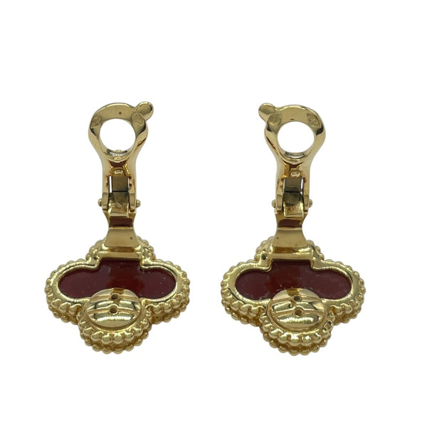ヴァンクリーフ＆アーペル Van Cleef & Arpels ヴィンテージ アルハンブラ イヤリング ゴールド Au750 カーネリアン（2石） ジュエリー
