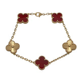 ヴァンクリーフ＆アーペル Van Cleef & Arpels ヴィンテージ アルハンブラ 5Pブレス ピンクゴールド Au750 カーネリアン ジュエリー