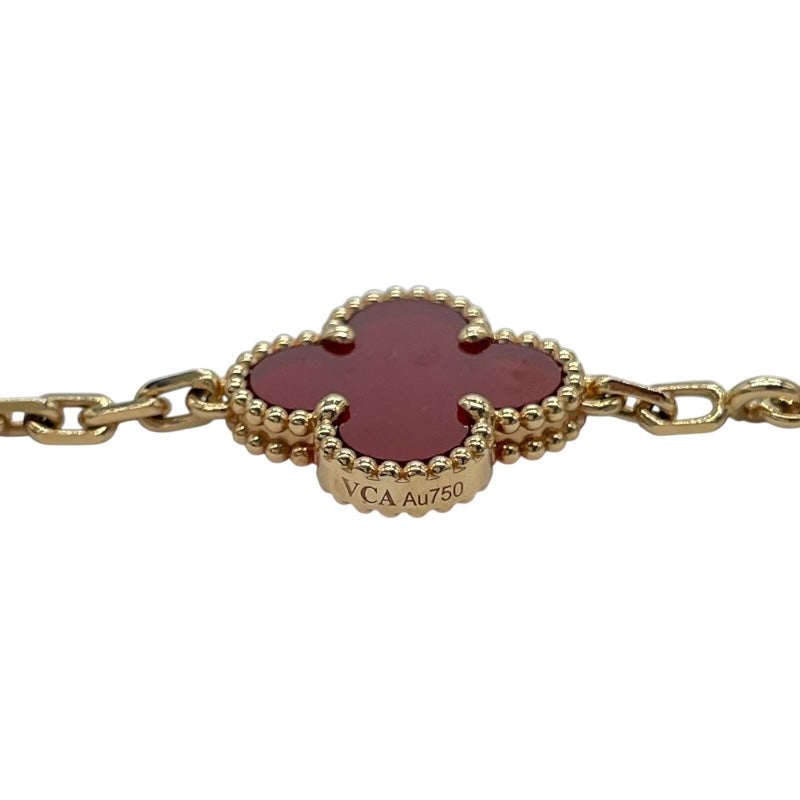 ヴァンクリーフ＆アーペル Van Cleef & Arpels ヴィンテージ アルハンブラ 5Pブレス ピンクゴールド Au750 カーネリアン ジュエリー