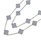 ヴァンクリーフ＆アーペル Van Cleef & Arpels ヴィンテージ アルハンブラ ロングネックレス ホワイトゴールド Au750 カルセドニー（20石） ジュエリー
