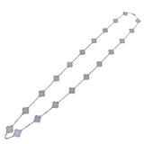ヴァンクリーフ＆アーペル Van Cleef & Arpels ヴィンテージ アルハンブラ ロングネックレス ホワイトゴールド Au750 カルセドニー（20石） ジュエリー