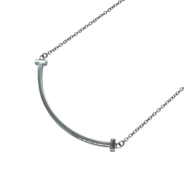 ティファニー TIFFANY＆CO Tスマイルネックレススモール ホワイトゴールド Au750 ジュエリー