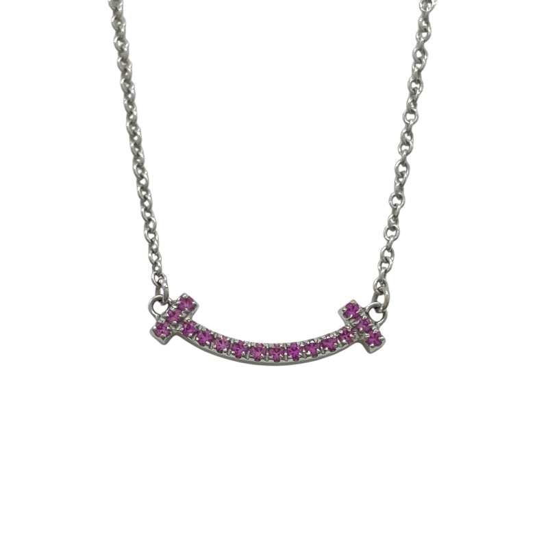 ティファニー TIFFANY＆CO Tスマイルネックレスミニ ホワイトゴールド