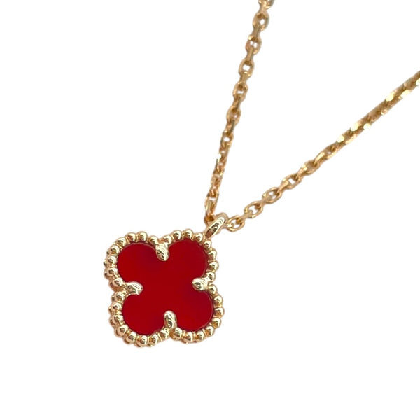 ヴァンクリーフ＆アーペル Van Cleef & Arpels スィートアルハンブラネックレス ローズゴールド Au750/カーネリアン ジュエリー