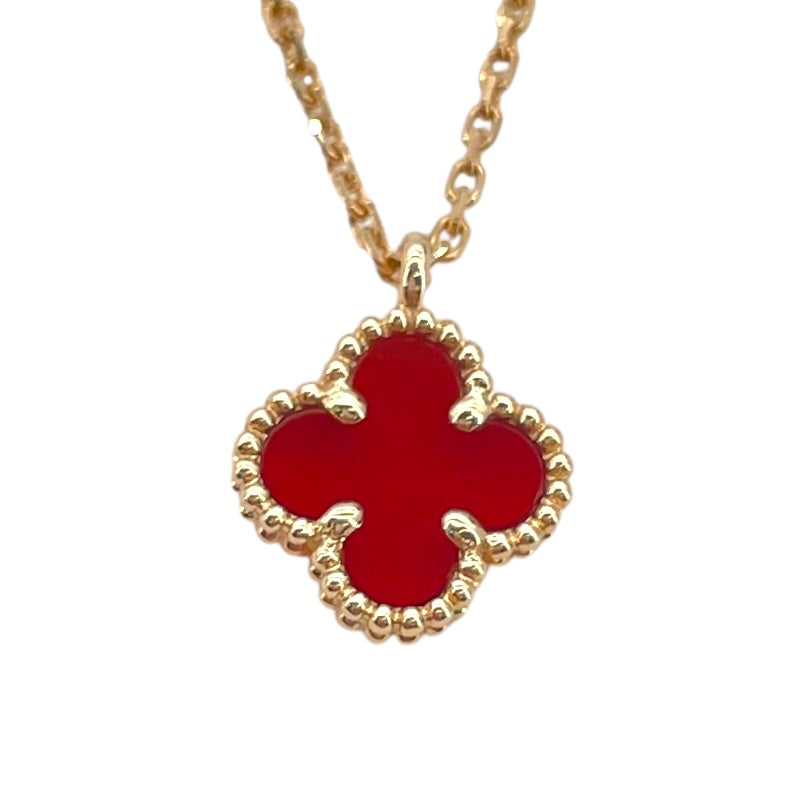 ヴァンクリーフ＆アーペル Van Cleef & Arpels スィートアルハンブラネックレス ローズゴールド Au750/カーネリアン ジュエリー