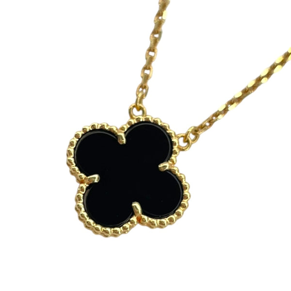 アルハンブラ　クローバー　オニキス　ネックレス　ヴァンクリーフ＆アーペル ヴァンクリーフ＆アーペル Van Cleef & Arpels ヴィンテージ