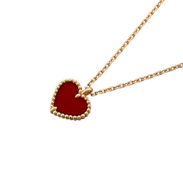 ヴァンクリーフ＆アーペル Van Cleef & Arpels スイートアルハンブラ ネックレス ピンクゴールド Au750 カーネリアン ジュエリー