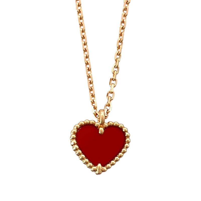 ヴァンクリーフ＆アーペル Van Cleef & Arpels スイートアルハンブラ ネックレス ピンクゴールド Au750 カーネリアン ジュエリー