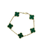 ヴァンクリーフ＆アーペル Van Cleef & Arpels ヴィンテージアルハンブラ5Pブレス イエローゴールド 750 マラカイト ジュエリー