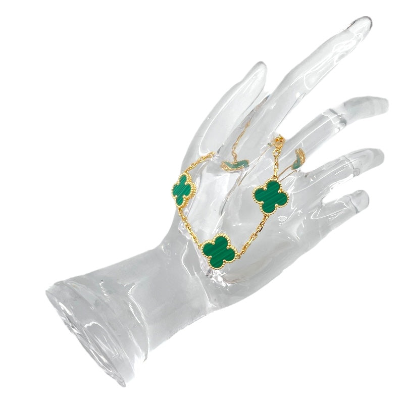 ヴァンクリーフ＆アーペル Van Cleef & Arpels ヴィンテージアルハンブラ5Pブレス イエローゴールド 750 マラカイト ジュエリー