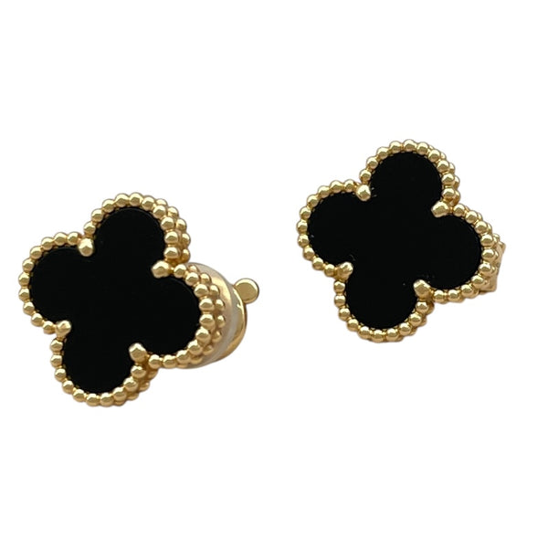 ヴァンクリーフ＆アーペル Van Cleef & Arpels ヴィンテージアルハンブラピアス ゴールド Au750 オニキス ジュエリー