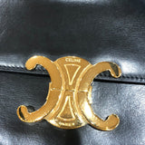 セリーヌ CELINE ショルダーバッグクロード 194143 ブラック　GD金具 シャイニーカーフ レディース ショルダーバッグ