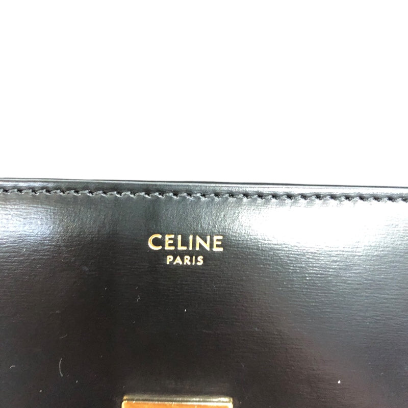 セリーヌ CELINE ショルダーバッグクロード 194143 ブラック　GD金具 シャイニーカーフ レディース ショルダーバッグ