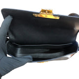 セリーヌ CELINE ショルダーバッグクロード 194143 ブラック　GD金具 シャイニーカーフ レディース ショルダーバッグ