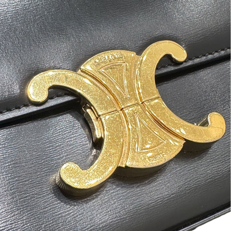 セリーヌ CELINE ショルダーバッグ　クロード 194143 ブラック シャイニーカーフスキン レディース ショルダーバッグ