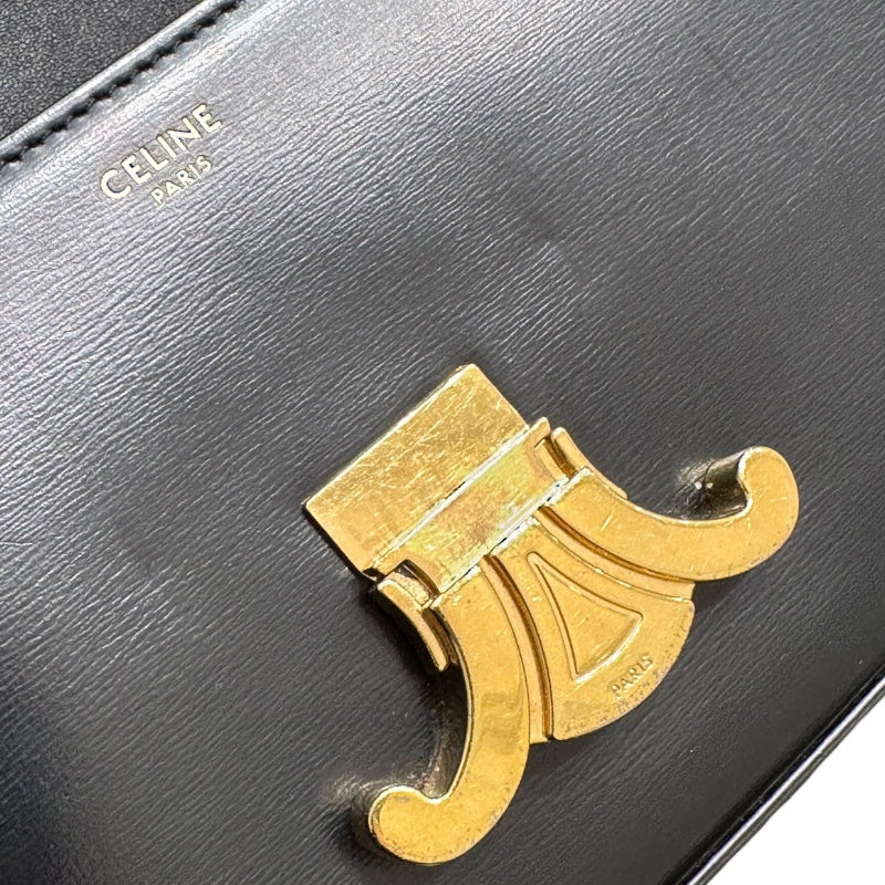 セリーヌ CELINE ショルダーバッグ　クロード 194143 ブラック シャイニーカーフスキン レディース ショルダーバッグ