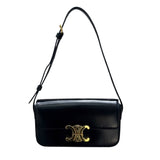 セリーヌ CELINE ショルダーバッグ　クロード 194143 ブラック シャイニーカーフスキン レディース ショルダーバッグ