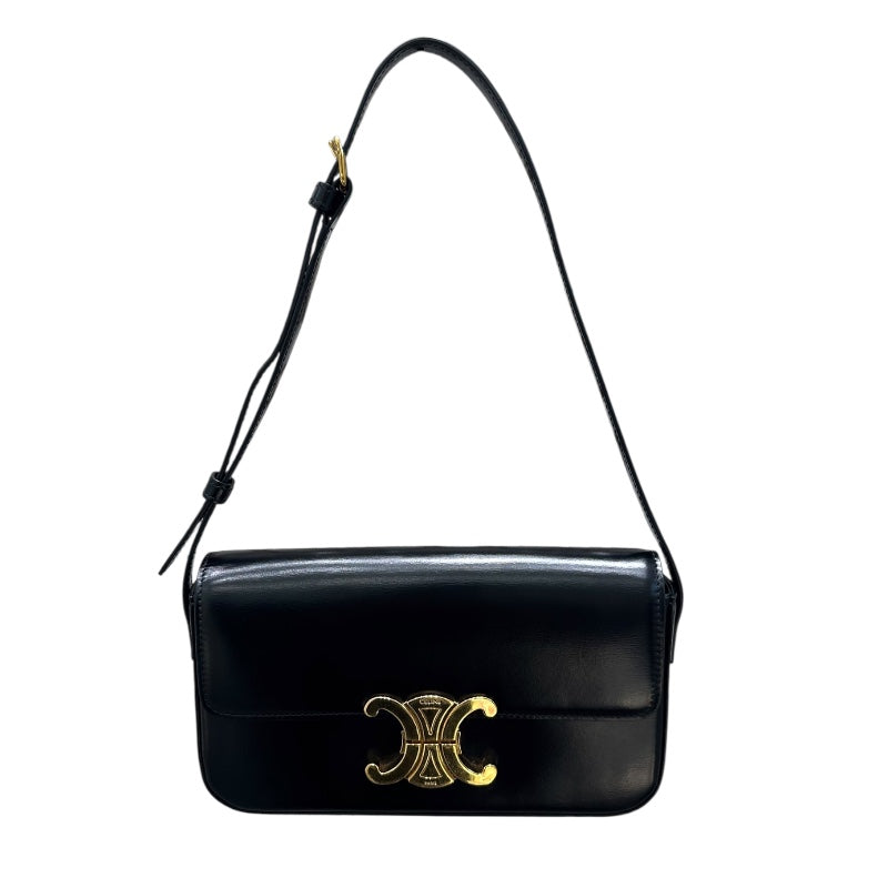 セリーヌ CELINE ショルダーバッグ　クロード 194143 ブラック シャイニーカーフスキン レディース ショルダーバッグ