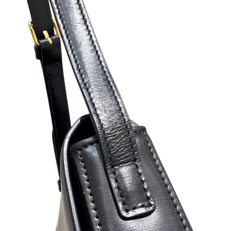 セリーヌ CELINE ショルダーバッグ　クロード 194143 ブラック シャイニーカーフスキン レディース ショルダーバッグ