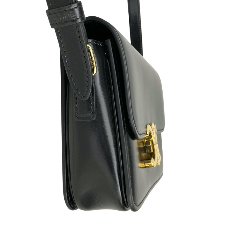 セリーヌ CELINE ティーン　トリオンフ　バッグ 188423 ブラック シャイニーカーフスキン レディース ショルダーバッグ