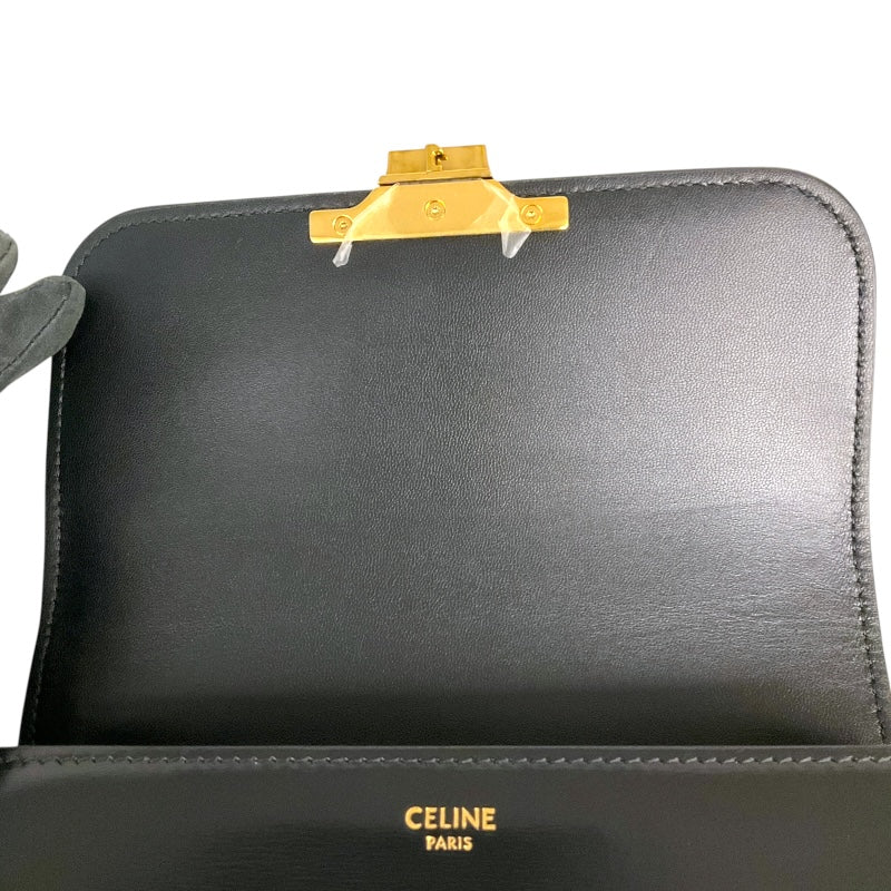 セリーヌ CELINE ティーン　トリオンフ　バッグ 188423 ブラック シャイニーカーフスキン レディース ショルダーバッグ